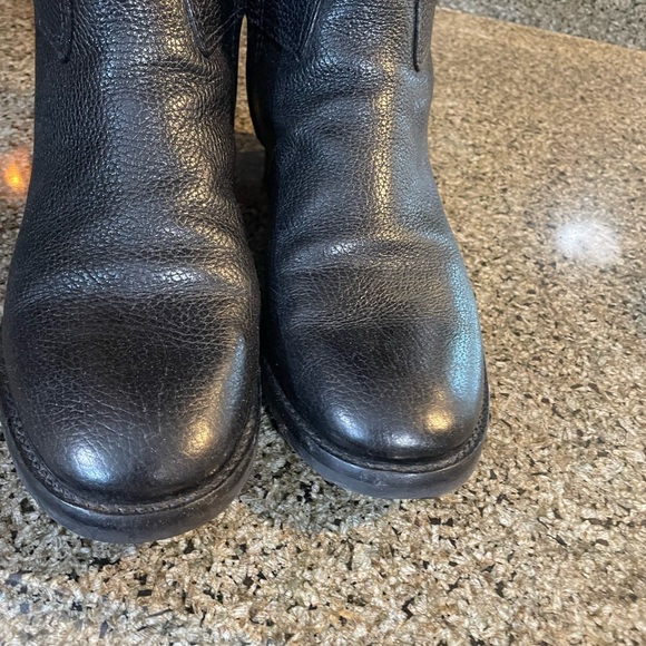 Tory Burch Junction Tall Riding Boots Black Tumbled Leather Size 6 1/2 M - Picture 3 of 6